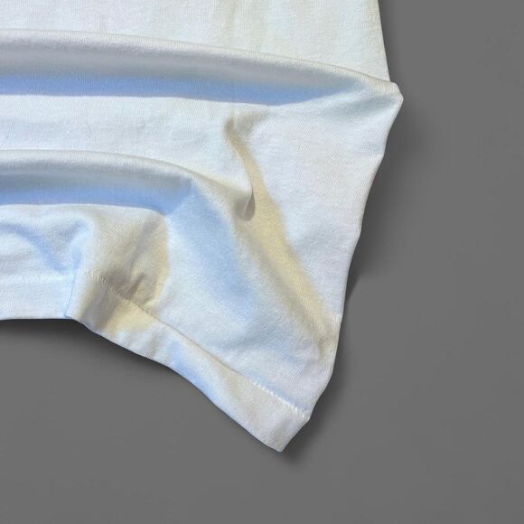 Vintage 80s Oneita Iron Man Navy Olympic White T Shirt Surfwear Sz L READ DESC - Picture 5 of 7